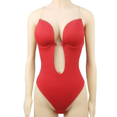 Showlu Fashion Store Manufacturer Shapewear for Women, Plunge Backless Body Shaper Bra Backless Bodysuits U Plunge Seamless Thong Full Bodysuits