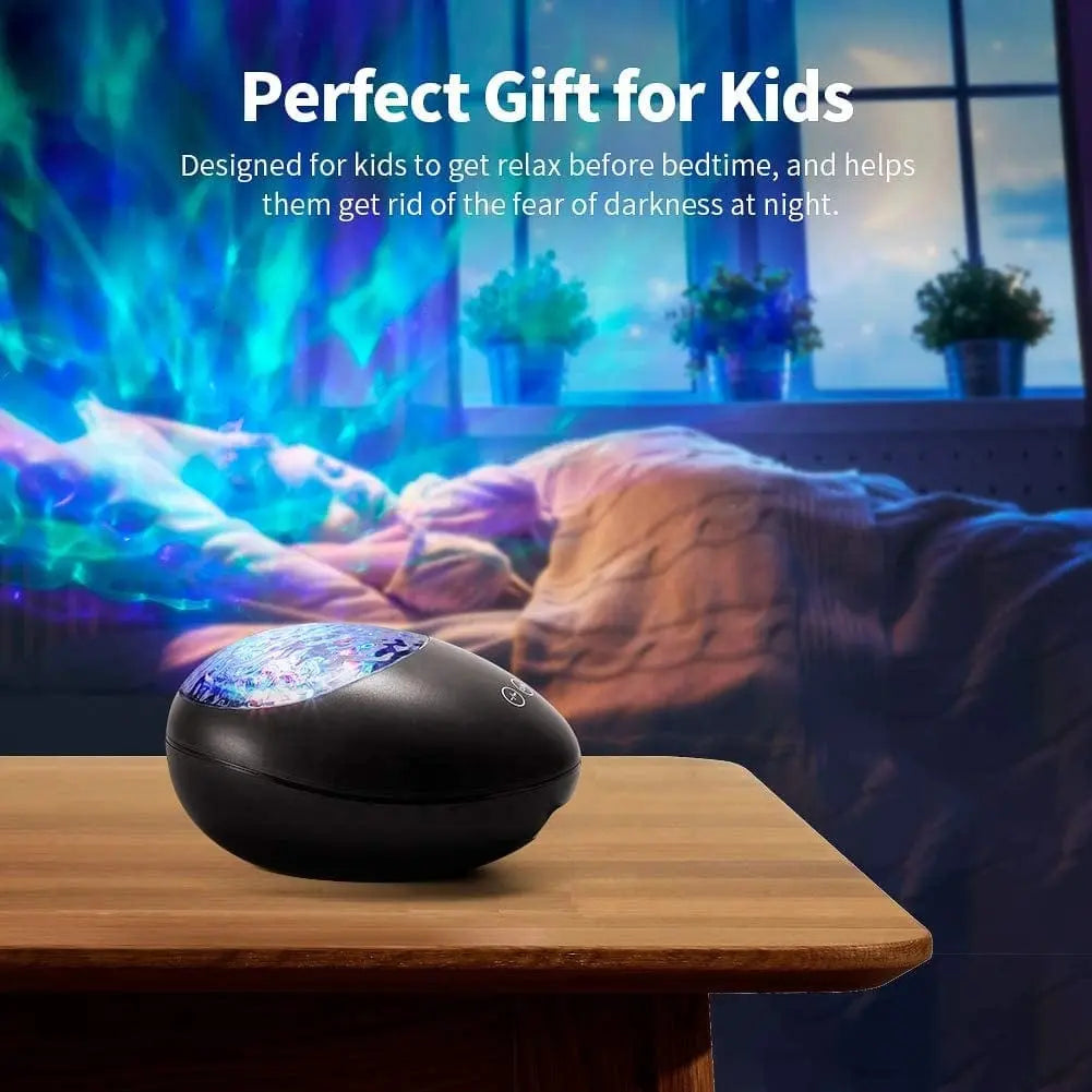 Showlu Fashion Store 5 / black Music voice Star Projector Ocean Wave Ceiling Night Light 7 Color Changing Speaker Skylight Projector for Kids