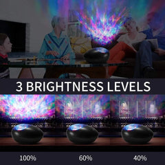 Showlu Fashion Store 5 / black Music voice Star Projector Ocean Wave Ceiling Night Light 7 Color Changing Speaker Skylight Projector for Kids
