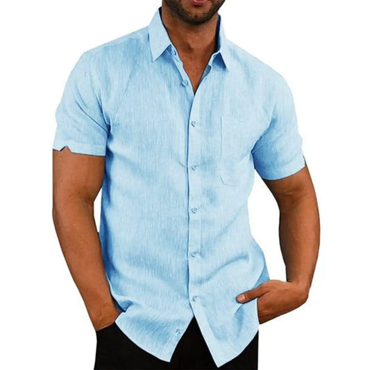 Summer Essential Cotton Linen Shirt - SHOWLU FASHION STORE