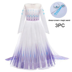MQATZ Good Quality Elsa Anna 2 Dress Girls Party Dress With Removable cloak Movie characters BX1693 - SHOWLU FASHION STORE