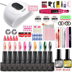 Nail Supplies Tools With Gel Polish Uv Led Lamp Drill Machine Manicure Art Tools Professional Nail Accessories Nail Art Kits Set - SHOWLU FASHION STORE