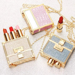 Private labels Glitter Bag Lipstick Matte Moisturizing Velvet lasting Temperature change Lip balm 3pcs in bag Fashion Makeup - SHOWLU FASHION STORE