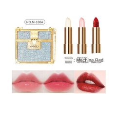 Private labels Glitter Bag Lipstick Matte Moisturizing Velvet lasting Temperature change Lip balm 3pcs in bag Fashion Makeup - SHOWLU FASHION STORE