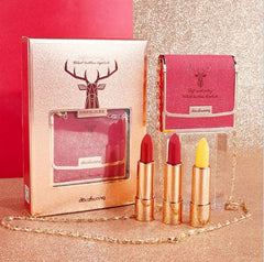 Private labels Glitter Bag Lipstick Matte Moisturizing Velvet lasting Temperature change Lip balm 3pcs in bag Fashion Makeup - SHOWLU FASHION STORE
