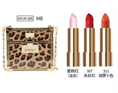 Private labels Glitter Bag Lipstick Matte Moisturizing Velvet lasting Temperature change Lip balm 3pcs in bag Fashion Makeup - SHOWLU FASHION STORE