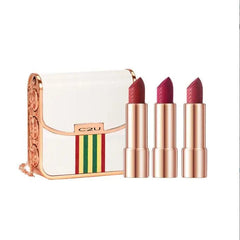 Private labels Glitter Bag Lipstick Matte Moisturizing Velvet lasting Temperature change Lip balm 3pcs in bag Fashion Makeup - SHOWLU FASHION STORE