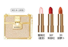 Private labels Glitter Bag Lipstick Matte Moisturizing Velvet lasting Temperature change Lip balm 3pcs in bag Fashion Makeup - SHOWLU FASHION STORE