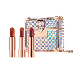 Private labels Glitter Bag Lipstick Matte Moisturizing Velvet lasting Temperature change Lip balm 3pcs in bag Fashion Makeup - SHOWLU FASHION STORE